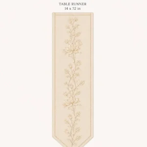 Ivory Lotus Vine Table Runner