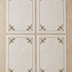 The Gilded Bloom — Ivory Linen Placemats, Set of 4